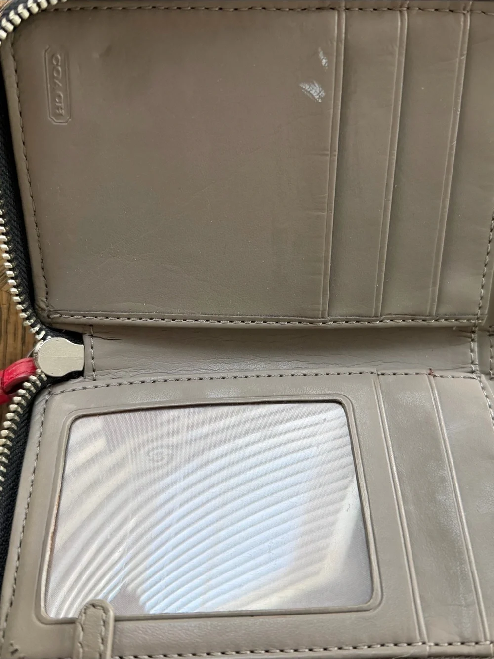 Coach Leopard Print Wristlet with Red Trim
